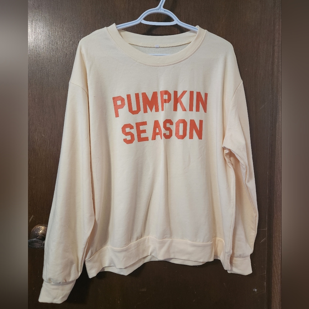 💥3for$15💥 Light Orange Crewneck Pumpkin Season Sweater XXL NWOT